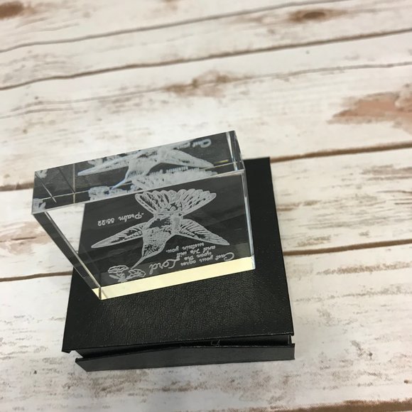 Inspirational Glass Etched Hummingbird with Psalm - Picture 6 of 7